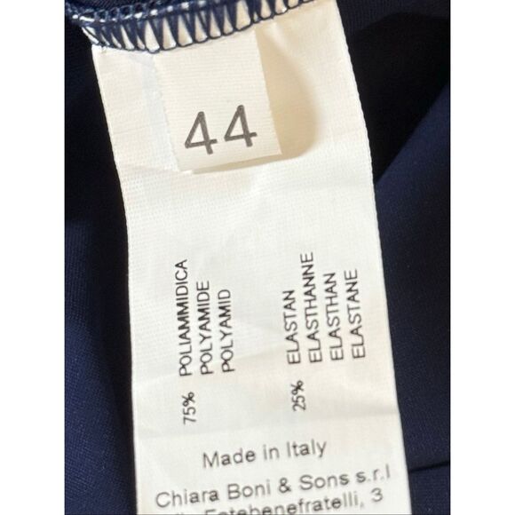 Chiara Boni La Petite Robe Womens Ferflo Bic Collared Cocktail Dress Blue 8 - Picture 12 of 13